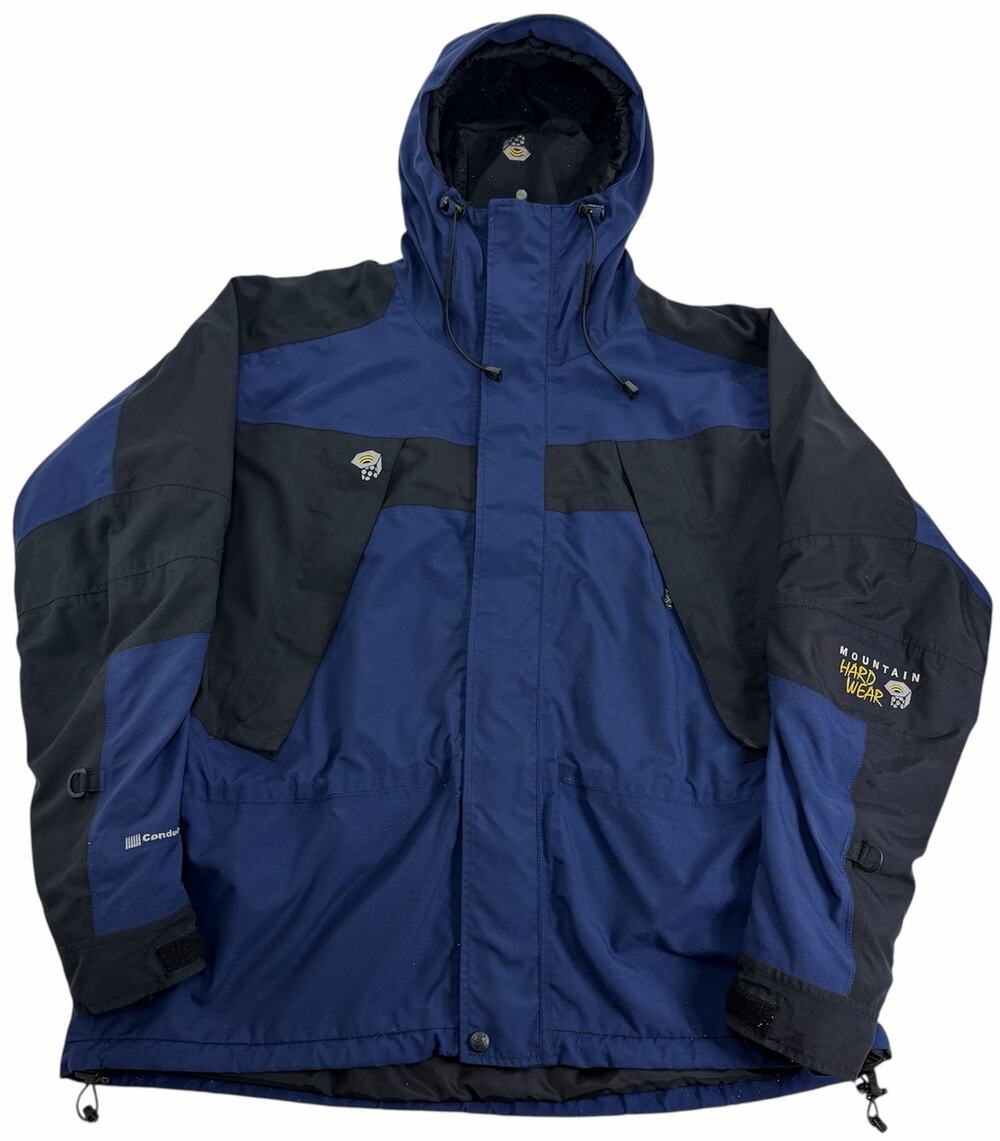 Mountain Hardwear Conduit Jacket Men's Large Waterproof Blue Black Shell Hooded